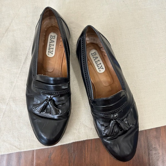 BALLY Mens Tasseled Loafers in Black Leather ITALY MADE main image 11